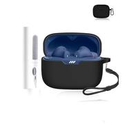 JBL Wave Beam 2 - Custodia protettiva in silicone per auricolari con fori precisi, resistente e ecologica, antiurto, comoda al tatto, colore: nero