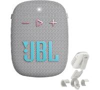 JBL Box Wind 3S - Mini Cassa Bluetooth Bass Boost di Harman Kardon - Casse Bluetooth Portatile con Clip per Sport, Outdoor, Bicicletta, Scooter e Moto, Impermeabile dopo IP67 - bianco grigio