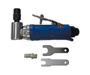 Jbm 52528 - Smerigliatrice angolare pneumatica, Corpo in Alluminio con Pulsante di Sicurezza, Testa a 90° Ingresso Aria, 1/4"