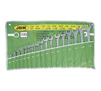 JBM 52972 chiavi combinate in pulgada-acabado brillante, 0 V, Set da 17 pezzi