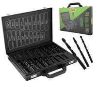 JBM 53851 Set 170 Punte per trapano 1-10 mm a spirale elicoidale HSS 4241 Nero
