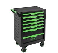 JBM Carrello Porta Utensili 54834, Acciaio, Verde, 7 Cassetti, 154 Pezzi Inclusi