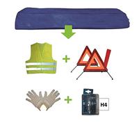 JBM Kit EMERGENCIA Bolsa Azul + MK H4 + Chaleco + TRIANG. + GUANTES