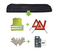 JBM Kit EMERGENCIA Bolsa Negra + MK H7 + Chaleco + TRIANG. + GUANTES
