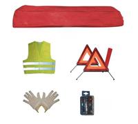JBM Kit EMERGENCIA Bolsa Roja + MK H7+H1 + Chaleco + TRIANG. + GUANTES