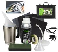 Kit Rinnova Fari Auto Kit Lucidatura Fari con 600ML Polimero Liquido per Ripristino Fanali Kit Lucida Fari Kit Pulizia Fari Auto, Riparazione fari Graffi Ingiallimento, per Auto e Moto in Valigetta