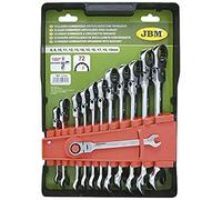 JBM Set di chiavi combinate 51318 snodate con cricchetto 12 pezzi