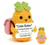 Jbniuay A mia figlia, regalo per l'inizio della scuola per Shon Positive Karate, bambola creativa di lana lavorata a maglia, portafortuna, regalo per l'inizio della scuola