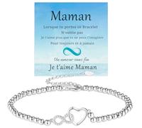 Jbniuay Cadeau de fête des mères - Cadeaux pour maman Bracelet coeur infini Cadeau pour maman Bracelet argent S925 - Bracelet pour maman/mères
