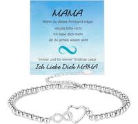 Jbniuay Muttertagsgeschenk - Geschenke für Mama infinity-Herz Armband geburtstagsgeschenk für Mama armband silbe S925 - Armband für mutter/mama/mutti, 19.0 centímetros