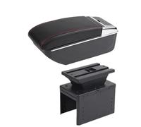 JBPIHZT Per Hyundai Per I20 2021 2022 2023 2024 Portabbracciolo Componenti Interni Scatola Di Archiviazione Accessori Auto(B linea rossa NO USB)