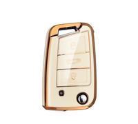 JBPIHZT Per VW Per Polo Golf7 MK7 Per Tiguan Per Skoda Per Octavia Per Kodiaq Per Karoq Custia Per Chiave Auto Borsa Portachiavi Protettore(Gold White)