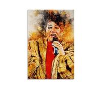 JBQOUOUZ Aretha Franklin Pop Singer - Poster su tela, decorazione artistica da parete per camera da letto, 20 x 30 cm, senza cornice