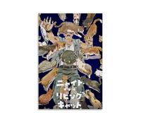 JBQOUOUZ Poster su tela a tema anime con gatto a sangue caldo della notte del vivente, decorazione artistica da parete per camera da letto, poster 50 x 75 cm, senza cornice