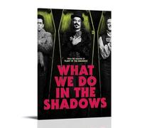 JBQOUOUZ Poster su tela con scritta in inglese "What We Do in The Shadows", stampa artistica da parete per camera da letto, 20 x 30 cm, con cornice