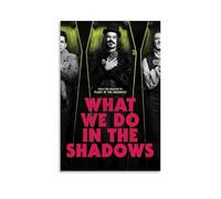 JBQOUOUZ Poster su tela con scritta in inglese "What We Do in The Shadows", stampa artistica da parete per camera da letto, 20 x 30 cm, senza cornice