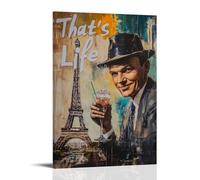 JBQOUOUZ Poster su tela di Frank Sinatra Pop Singer con copertina di album musicali, decorazione artistica da parete per camera da letto, 30 x 45 cm, stile cornice
