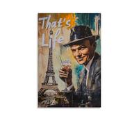 JBQOUOUZ Poster su tela di Frank Sinatra Pop Singer, decorazione artistica da parete per camera da letto, 30 x 45 cm, senza cornice