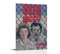 JBQOUOUZ Poster su tela, motivo: One Flew Over The Cuckoo's Nest, film classico, serie TV, decorazione artistica da parete, per camera da letto, 20 x 30 cm, con cornice