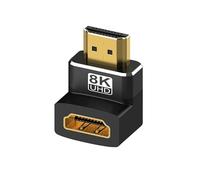 JBSTK Connettore angolare HDMI 8K 90 gradi, connettore 2.1, maschio a femmina, adattatore angolare placcato oro, 8K@60Hz / 4K @120Hz, eARC, HDR, Dolby per montaggio a parete TV/Laptop/Roku Stick/PS5