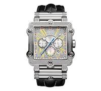 JBW MEN'S PHANTOM DIAMOND 46MM BLACK LEATHER BAND QUARTZ WATCH JB-6215-238-B