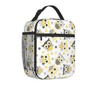 JBYJBX Animal Cartoon Gufi Stampa Carino Borsa Portatile Tote Pocket Bevande Lunch Bag Lavoro Viaggi Picnic Pesca Routine Quotidiana