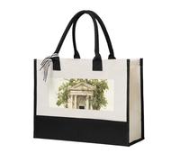 JBYJBX Antico edificio con ramo di ulivo romano e stampa greca borsa tote in tela regalo per le donne ecologico uso ufficio shopping spiaggia viaggi