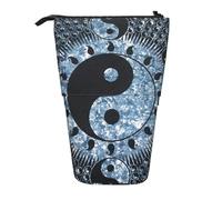 JBYJBX Astuccio telescopico multiuso con stampa diagramma Ying Yang, astuccio organizer per cancelleria, nero, taglia unica, Nero , Taglia unica
