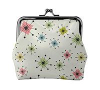 Jbyjbx Atomic Stars Pattern Print Compact Coin Purse carino piccolo portafoglio con cerniera con chiusura a bacio per uso quotidiano e regali