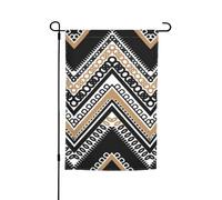 Jbyjbx Bandiera da giardino con stampa a zigzag, colore bianco e nero, per esterni, portici, giardini, resistente allo sbiadimento