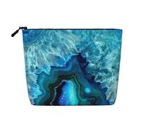 JBYJBX Borsa per il trucco con stampa blu acqua brillante impermeabile borsa cosmetica da viaggio borsa con cerniera per donna borsa da toilette nera, taglia unica, Nero, One Size