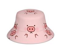 JBYJBX Cappello alla pescatora riflettente con stampa astratta rossa nera bianca per uomini e donne - Cappellino da pescatore a doppio lato, Simpatico maialino., Taglia unica