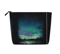 JBYJBX Celestial Night Sky Print Makeup Bag Impermeabile Viaggio Cosmetico Tote Zip Pouch per Donne Toiletry Bag Nero, Taglia Unica, Nero, One Size