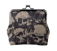 Jbyjbx Cool Skull Graphics Print Compact Coin Purse carino piccolo portafoglio con cerniera con blocco bacio per uso quotidiano e regali