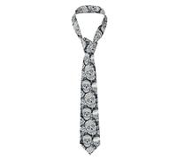 JBYJBX Cravatta da uomo con mappe del mondo, per matrimoni, affari, feste, regalo per sposo, padre, testimone dello sposo, Teschio floreale., taglia unica