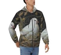 JBYJBX Felpa con cappuccio invernale da uomo con stampa di erba e colomba disponibile in tutte le stagioni e occasioni, Nero , L