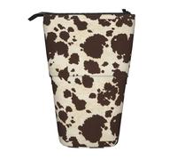 JBYJBX Manta Ray e pesce stampa astuccio multiuso telescopico astuccio organizer, borsa per cancelleria, Macchie di mucca marrone, Taglia unica
