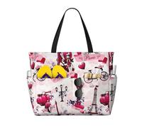 JBYJBX Parigi Torre Eiffel Francia Stampa Beach Tote Grande Capacità Borsa Da Viaggio Impermeabile Sandproof E Leggero