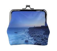 Jbyjbx The Seaside Lighthouse Print Compact Coin Purse carino piccolo portafoglio con cerniera con chiusura a bacio per uso quotidiano e regali