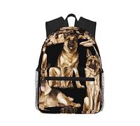 Jbyjbx Zaino con stampa pastore tedesco da viaggio durevole, zaino da spiaggia sportivo borse da lavoro leggere casual zaino casual, Nero, Rozmiar uniwersalny