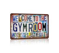 JBYMsign Targa in metallo vintage con scritta "Welcome to the Gym Room No Excuses Just Results" (lingua italiana non garantita)