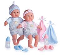JC TOYS - Berenguer Boutique Twins, Bambola da 38 cm, colore rosa e blu (30050)