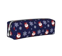 JCAKES Astuccio in pelle a grana di pesce laser, astuccio per matite personalizzato, astuccio per ragazze, astuccio per ragazzi, borsa per cosmetici, piccolo astuccio per matite, Babbo Natale, fiocco