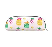 JCAKES Astuccio in pelle con ananas e contratto astuccio per ragazze astucci per ragazzi astuccio piccolo astuccio personalizzato astuccio per cosmetici, Argento, Taglia unica, Organizer per borse