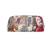 JCAKES Astuccio in pelle con Babbo Natale e il suo partner, astuccio per ragazze astuccio per ragazzi piccolo astuccio personalizzato astuccio per cosmetici, Oro, Taglia unica, Organizer per borse