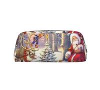 JCAKES Astuccio in pelle con Babbo Natale e il suo partner, astuccio per ragazze astuccio per ragazzi piccolo astuccio personalizzato astuccio per cosmetici, Argento, Taglia unica, Organizer per borse