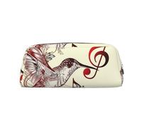 JCAKES Astuccio in pelle con note musicali volanti per ragazze astuccio per ragazze astuccio per ragazzi piccolo astuccio personalizzato astuccio per cosmetici, Argento, Taglia unica, Organizer per