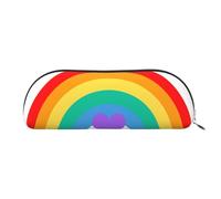 JCAKES Contracted The Rainbow - Astuccio in pelle per ragazze, astucci per ragazzi, astuccio per matite o cosmetici, personalizzabile, Argento, Taglia unica, Organizer per borse