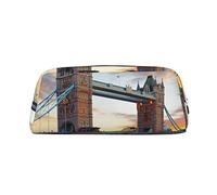JCAKES Historic Old Tower Bridge London Astuccio in pelle per ragazze Astuccio per ragazze Astuccio per ragazzi Astuccio piccolo astuccio personalizzato borsa per cosmetici, Argento, Taglia unica,