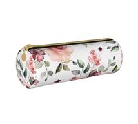 JCAKES Simpatico astuccio in pelle marrone con gufi in stile cartone animato astuccio per matite astuccio per matite piccola borsa per matite astuccio personalizzato forniture di cancelleria, Fiori